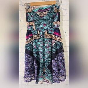 3For$1love, Fire Sleeveless Colorful Floral Lace Summer Dress Womens Size Medium